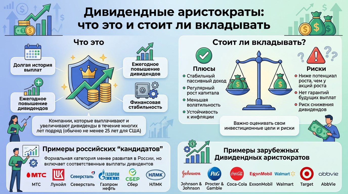 Дивидендные аристократы: что это и стоит ли вкладывать (список российских и зарубежных)